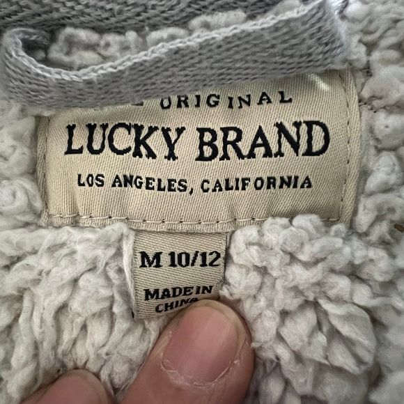 Lucky Brand Full Zip Gray Hoodie Boy’s Size M 10/12 - Picture 8 of 11